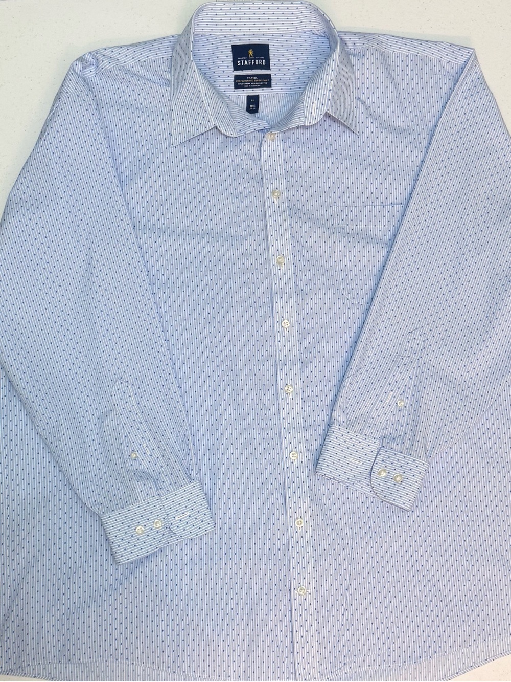 Stafford Light Blue Patterned Men's Dress Shirt